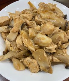 gà xào nấm tương