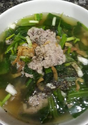 Hình của món Canh cải bẹ xanh thịt heo xay 🐷🌿.