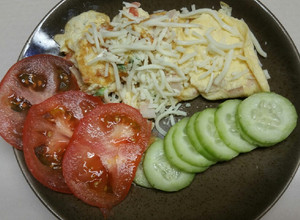 Una foto de Huevos revueltos con queso mozzarella