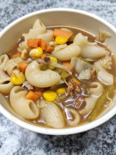 A picture of Chicken Macaroni Soup.