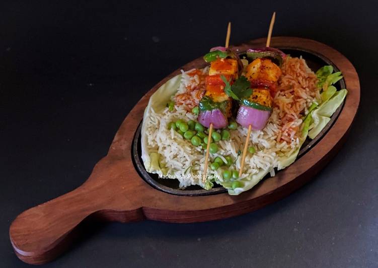 Recipe of Homemade Paneer Shashlik Sizzler