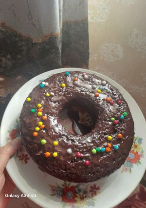 عکسی از دستور کیک شکلاتی با سس شکلاتی
