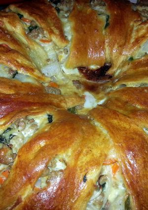A picture of turkey roll up.