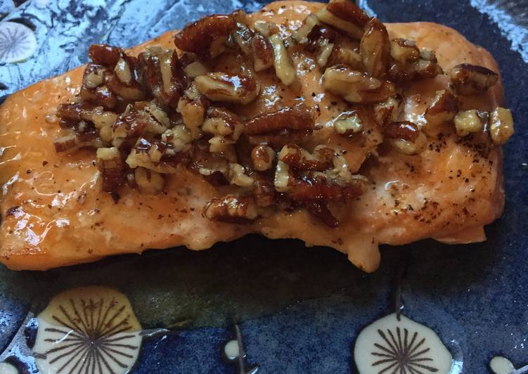 Recipe of Super Quick Homemade Honey Pecan Glazed Salmon