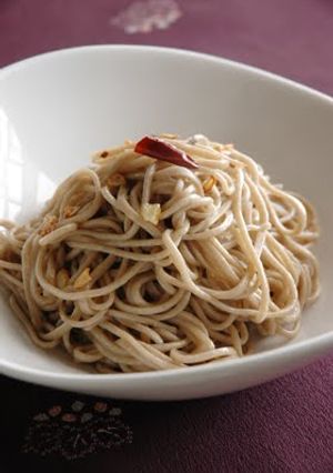 A picture of Soba Noodle Aglio Olio e Peperoncino.