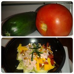 A picture of "Hot Day"~ Party In Your Mouth Cucumber/ Tomato Salad!.