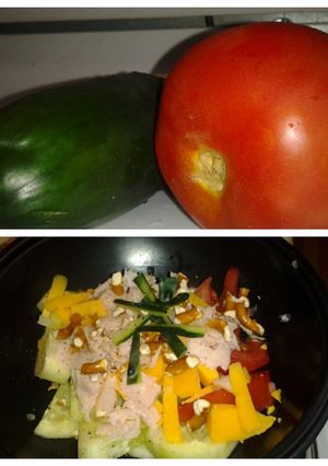 A picture of "Hot Day"~ Party In Your Mouth Cucumber/ Tomato Salad!.