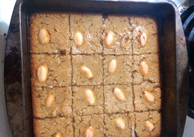 Recipe of Homemade BASBOSA/ RAVA CAKE