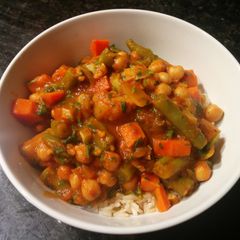 A picture of Chickpea Curry in Tomato Sauce.
