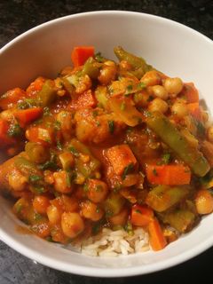 A picture of Chickpea Curry in Tomato Sauce.