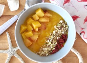 Foto di Smoothie al mango, pesca e banana
