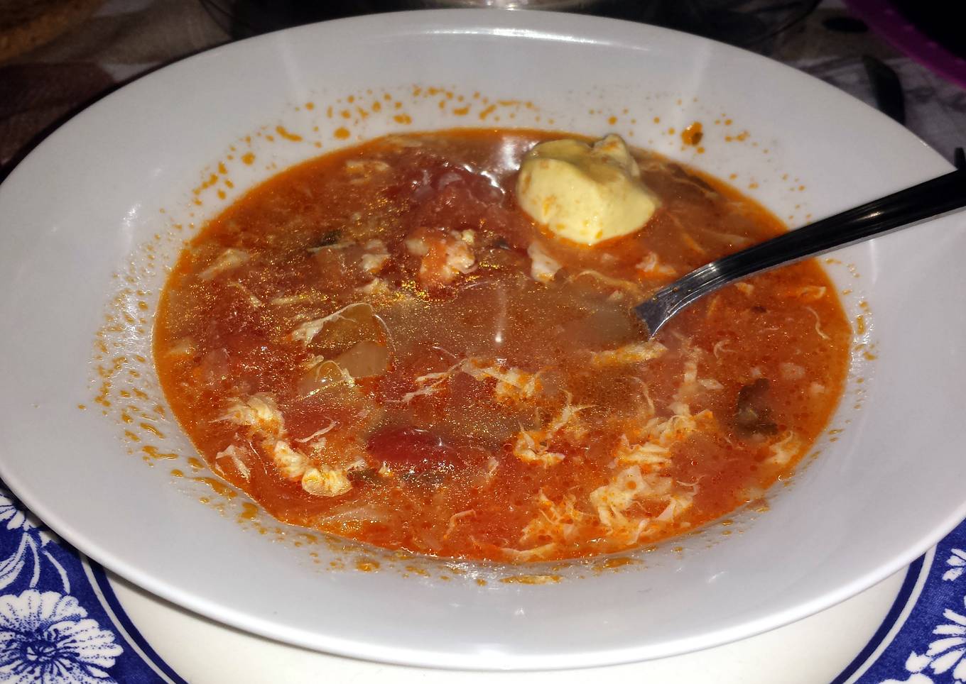 Chunky tomato and Egg Soup