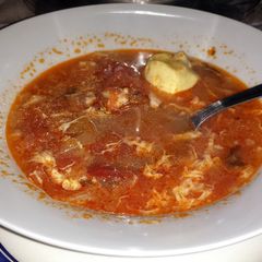 A picture of Chunky tomato and Egg Soup.
