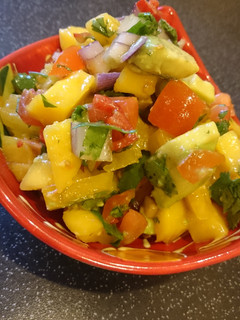 A picture of Avocado and mango salsa!.
