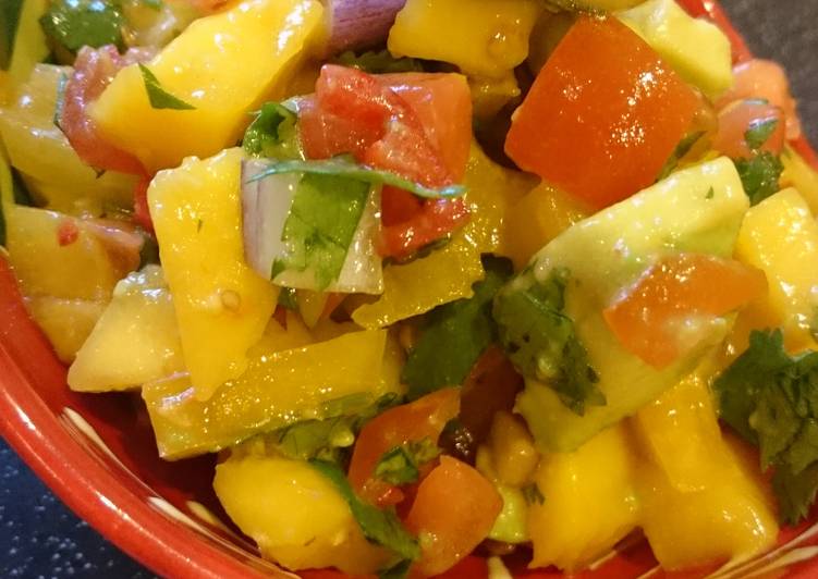 Recipe of Any-night-of-the-week Avocado and mango salsa!