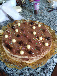 Una foto de Tarta de obleas y nocilla