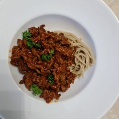 Spaghetti with mince A picture of Spaghetti with mince.