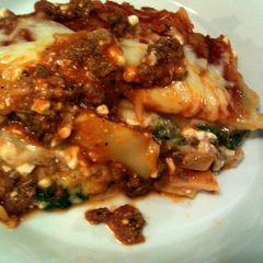 A picture of taisen's spinach lasagna.