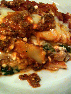 A picture of taisen's spinach lasagna.