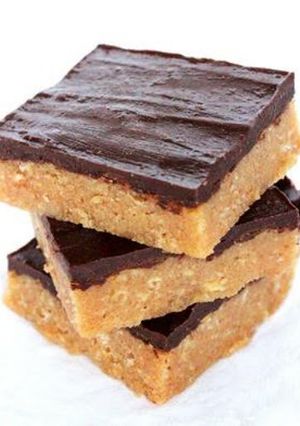 A picture of Peanut Butter No Bake Bars.