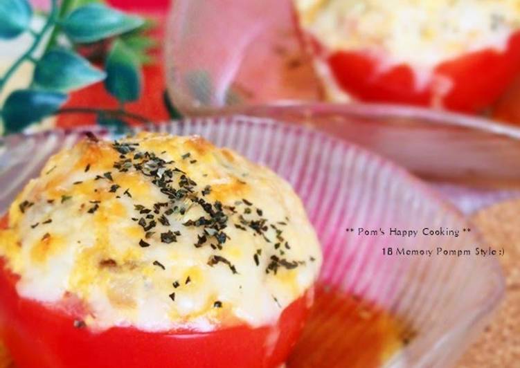 Recipe: Yummy Tofu Burger Stuffed Tomato