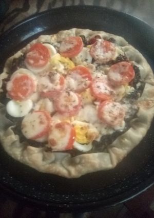 Una foto de Tarta de acelga con una sola tapa