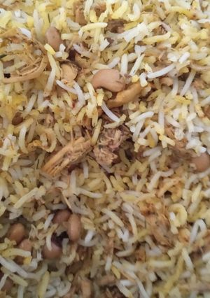 عکسی از دستور پلو با گوشت مرغ و لوبیا چشم بلبلی