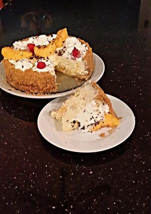 A picture of Fresh Peach Cheesecake.