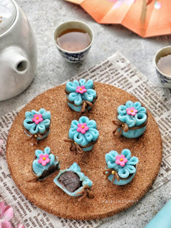 Foto resep Snow Skin Moon Cake dg Bunga Telang