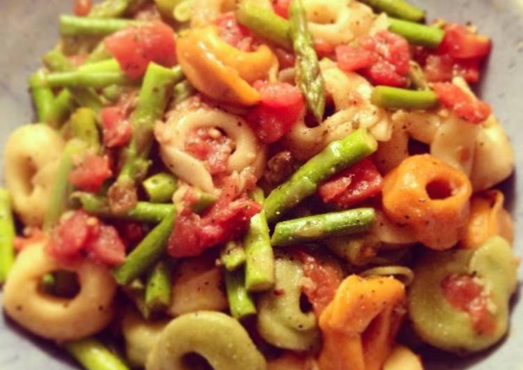 Easiest Way to Prepare Homemade Tortellini &amp; Asparagus