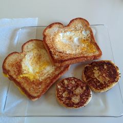 Birds in a Crater w/ French Toast Sliders A picture of Birds in a Crater w/ French Toast Sliders.