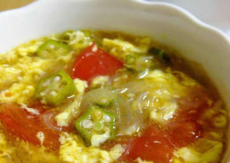 Hot and Sour Soup with Tomato, Okra, and Bean Thread Noodles