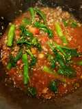 Somen with Minced Beef and Broccoli sauce โซเมนราดหน้าเนื้อสับ