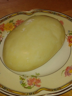 A picture of Homemade mozzarella.