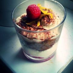 A picture of Raspberry and Lemon Tiramisu (An Adaptation) My own recipe!.