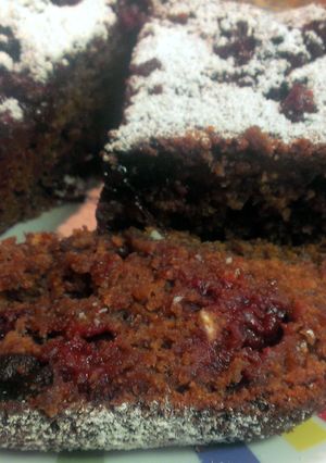 A picture of Antioxidant cake a.k.a Dark chocolate berry cake.