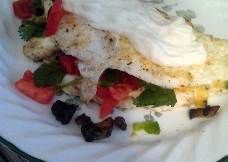 Recipe of Homemade egg white, fresh tomato and cilantro omelet