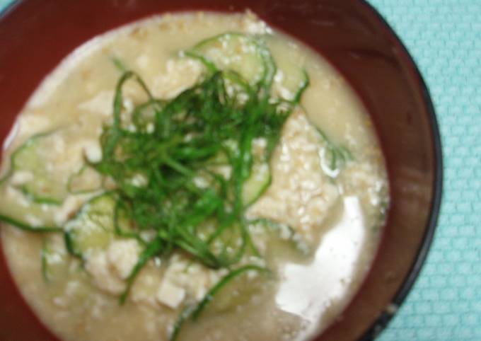 Recipe of Speedy Ice Cold! Easy Hiyajiru (Cold Miso Soup)