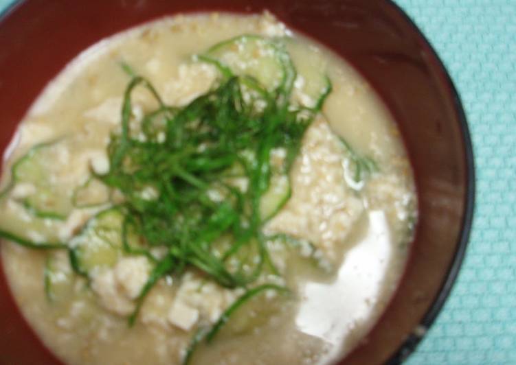 Simple Way to Prepare Any-night-of-the-week Ice Cold! Easy Hiyajiru (Cold Miso Soup)