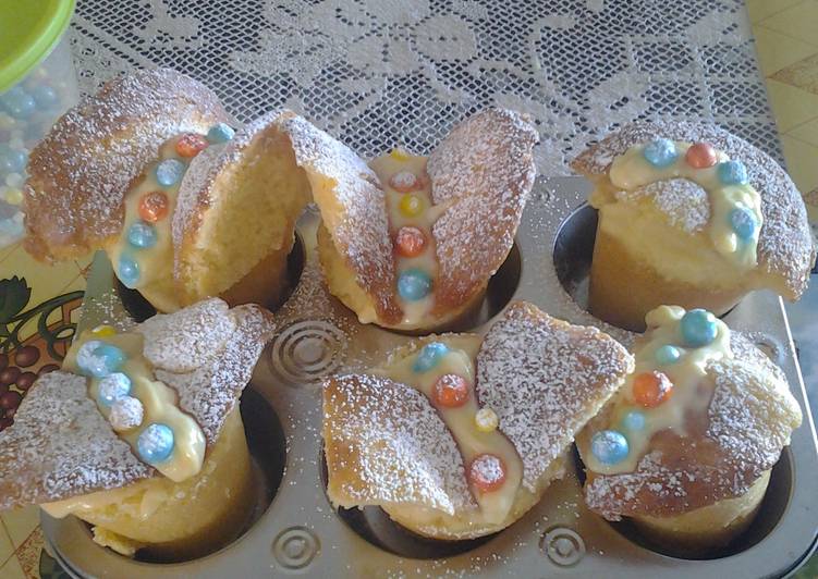 Step-by-Step Guide to Cook Perfect Lemon filled butterfly  cupcake