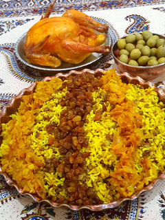 عکسی از دستور عدس پلو با مرغ