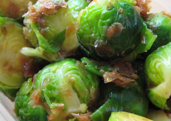 Steps to Prepare Gordon Ramsay Seasoned Brussels Sprouts with Bonito Flakes