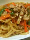 Toppoki-style Fried Udon Noodles