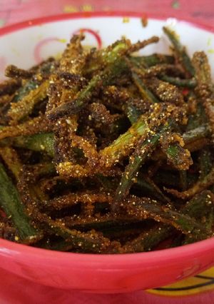 A picture of Bhindi kurkure.