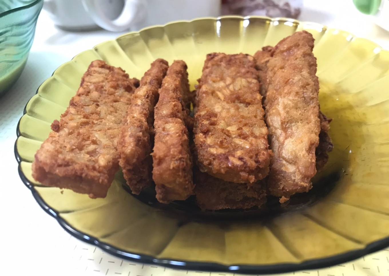 Tempe goreng bumbu kuning lezat
