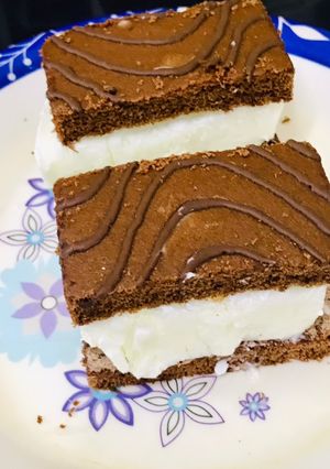 A picture of Frozen yoghurt chocolate cake bars.