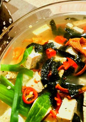A picture of Spicy Tofu Chazuke 茶漬け (Vegan).