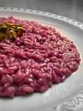 Risotto con cavolo cappuccio viola e granella di pistacchi 🍠