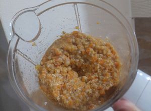 Foto resep MPASI 8 Bulan (Bubur Nasi, Daging Cincang, Labu Butternut, Tahu Telur Kukus)