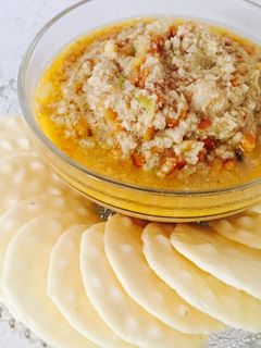 รูปของ ข้าวตังหน้าตั้ง (ใช้ rice crackers แทนข้าวตัง)